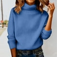 thumbnail image 2 of WTXUE Women's Oversized Ribbed Turtleneck Sweater&nbsp;Casual Fall Loose Knit Pullover Sweater Trendy Basic Jumper Top Long Sleeve Tops Winter Warm Comfortable Soft Layers Pullover Blue L, 2 of 9