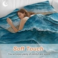 thumbnail image 4 of Abstract Beach Waves Bedding Duvet Cover Set Twin Size 4 Pieces Watercolor Blue Ocean Bedding Set with Zipper Closure, 1 Comforter Cover 68x86 Inches 1 Flat Sheet & 2 Pillow Cases, 4 of 7