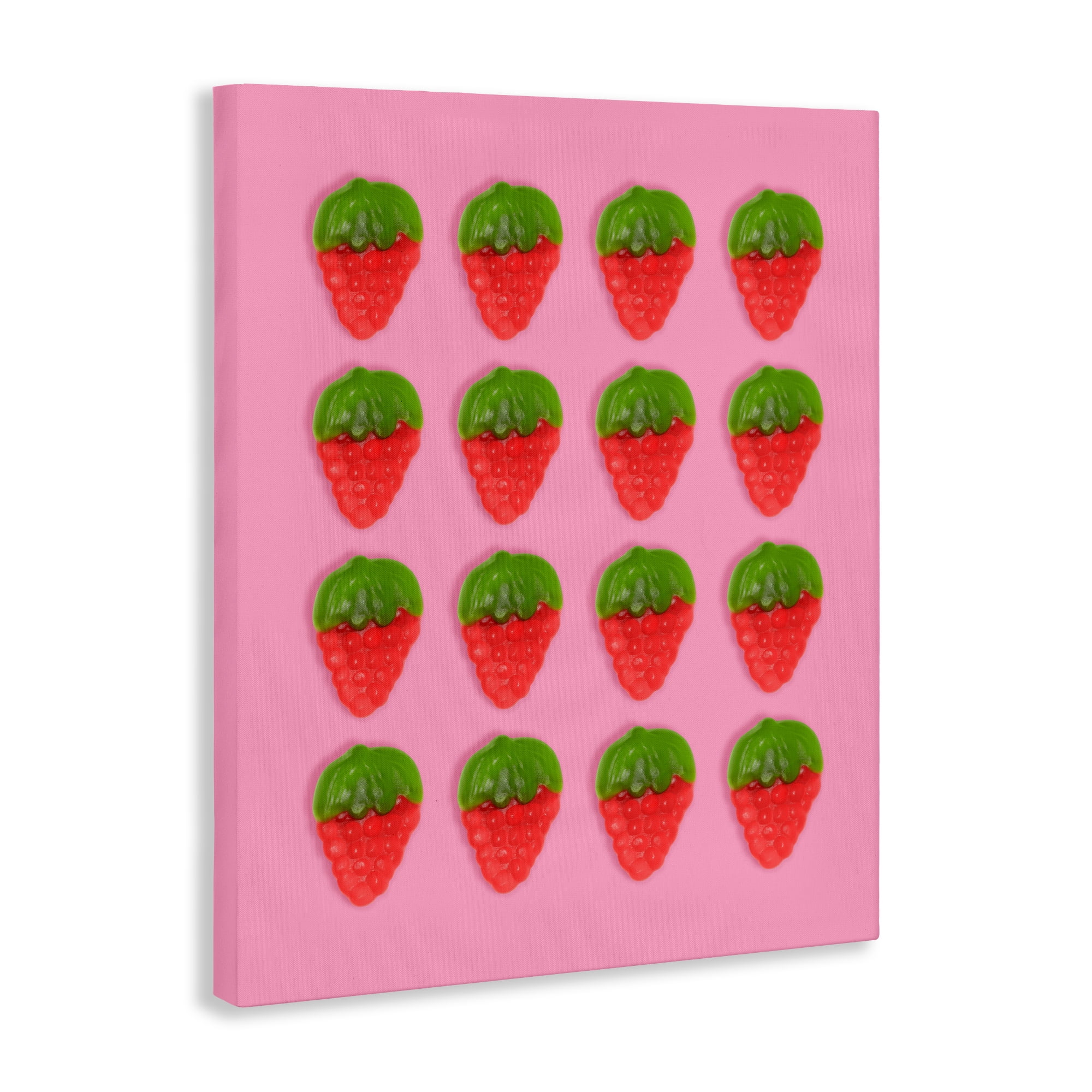 Stupell Industries Gummy Strawberry Candy Pattern Canvas Wall Art, design by LISH Creative