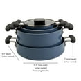 thumbnail image 5 of Denmark Tools for Cooks 7 Piece Ceramic Nonstick Aluminum Nesting Cookware Set Pots Pans, Blue, 5 of 13