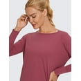 thumbnail image 3 of CRZ YOGA Long Sleeve Workout Shirts for Women Loose Fit-Pima Cotton Yoga Shirts, Casual Fall Tops Shirts, 3 of 5