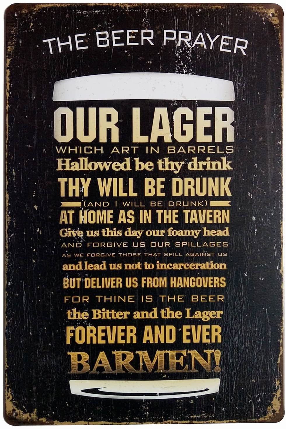Metal Tin Sign the beer prayer Bar Pub Vintage Retro Poster Cafe ART 