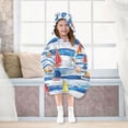 thumbnail image 7 of FORMRS Wearable Blanket Hoodie with Sleeves for Kids Cozy Flannel Sweatshirt, Orange Sailboats, 7 of 7