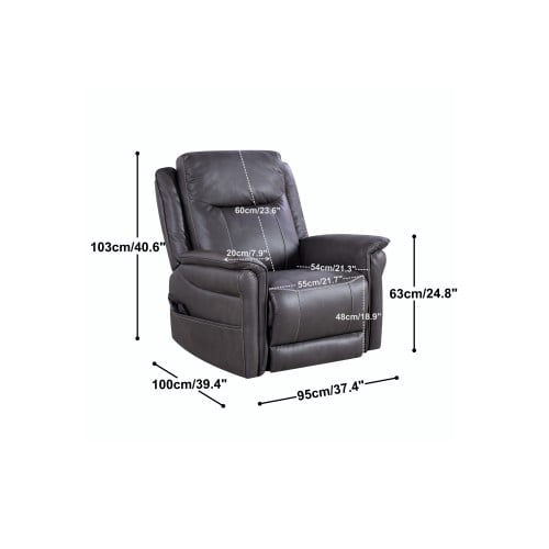 MAYEERTY Motor 240°Swivel Rocker Recliner Chair with Massage & Heat, Infinite Positions & Extendable Footrest