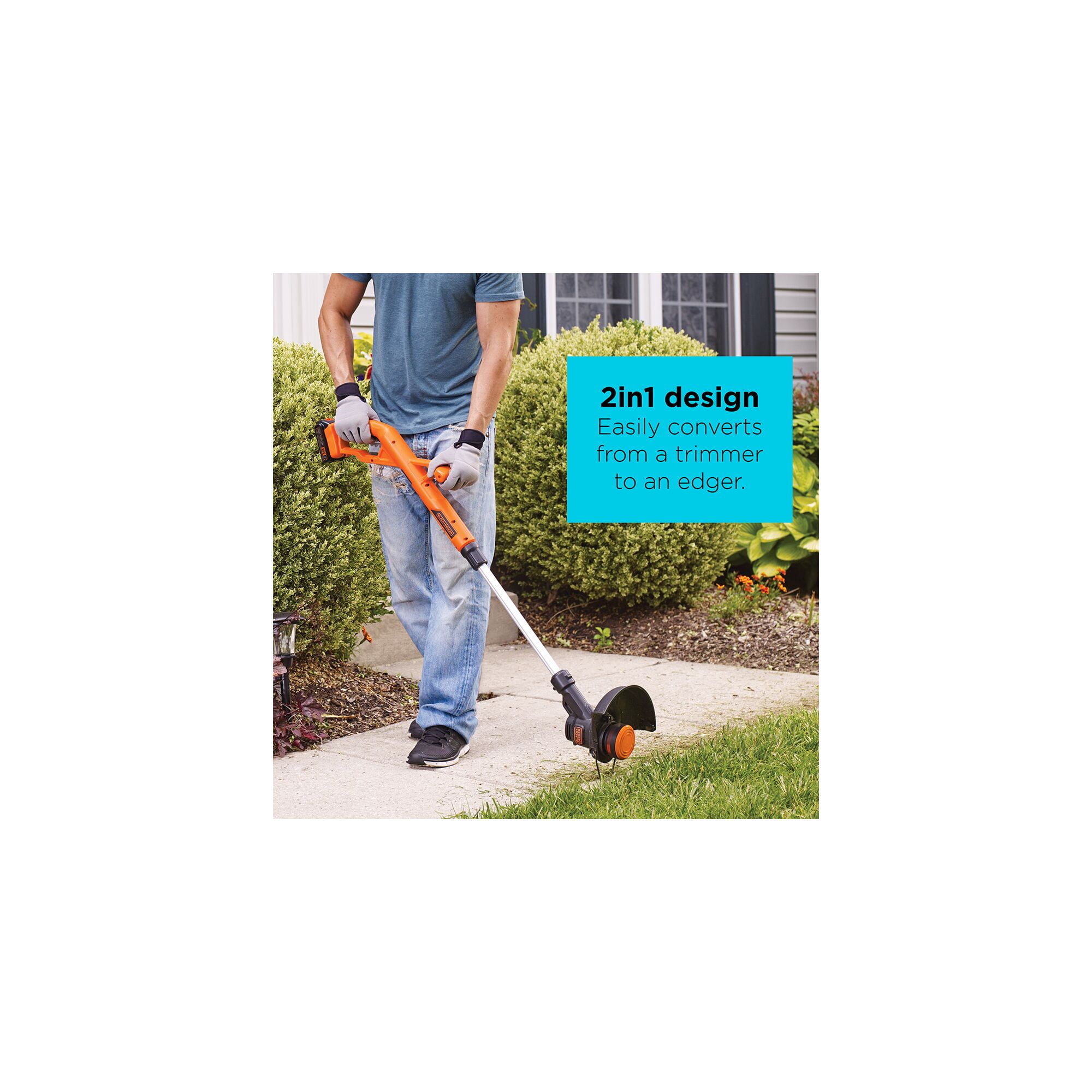 BLACK+DECKER LCC221-CA 20V MAX* 10 in. Cordless String Trimmer/Edger and Hard Surface Sweeper Combo Kit
