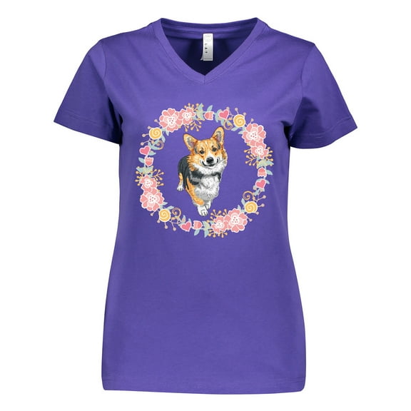 Inktastic Corgi Gifts for Dog Lovers Women's V-Neck T-Shirt