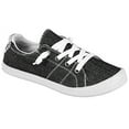 thumbnail image 2 of Forever Link Comfort-01 Black Classic Slip-On Fashion Lace Up Tennis Sneakers (Black, 6), 2 of 2