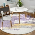thumbnail image 3 of Carvapet Large Round Area Rug, Non-Slip Washable Circle Rug for Kitchen Bathroom Living Bedroom, Super Soft Absorbent Carpet Low Pile, 6ft, Purple, 3 of 7