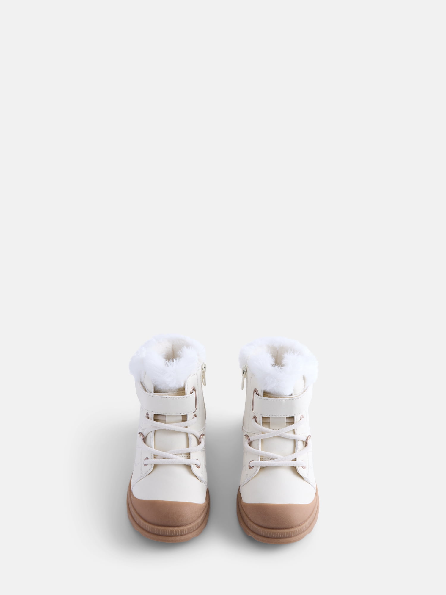 Wonder Nation Baby and Toddler Girls Winter Boots with Faux Fur Lining
