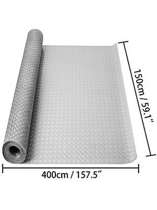 VEVOR Garage Floor Mat Garage Flooring Roll 4.9x13ft Anti-Slip Silver PVC Vinyl
