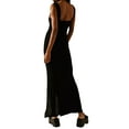 thumbnail image 3 of Liacowi Women Sling Bodycon Long Dress Sleeveless V-Neck Tie-up Pleated Maxi Dress Summer Slit Cocktail Party Long Dresses, 3 of 5