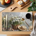 thumbnail image 2 of Country Daisy Flowers Placemats Set of 12, Oil Painting Floral Straw Hat Non-Slip Place Mats Washable Table Mats for Kitchen Dining Table Decorations Indoor/Outdoor, 2 of 9