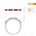 thumbnail image 4 of ANGARA Natural Round Ruby and Diamond Half Eternity Wedding Ring in 14K White Gold for Women (Size-2mm) | July Birthstone, Birthday, Anniversary, Jewelry Gift for Women | Natural Ruby Ring, 4 of 9