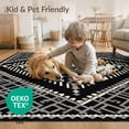 thumbnail image 4 of ODIKA 3'x5' Washable Area Rug Non-Slip, Flatweave, Easy Care Aesthetic Boho Interlocking Printed Symmetrical Border Bathroom for Hallway, Laundry Room, 4 of 7
