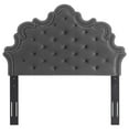 thumbnail image 3 of Modway Arabella Button-Tufted Performance Velvet Twin Headboard in Charcoal, 3 of 9