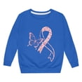 thumbnail image 4 of Hpapadks Crewneck Sweatshirts Kids Breast Cancer Graphic Crewneck Long Sleeve Pullover Sweatshirt Blue 9-10 Years, 4 of 4