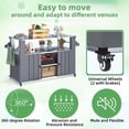 thumbnail image 6 of AECOJOY 43" Outdoor Grill Table with Storage Cabinet, BBQ Prep Cart with Wheels, Outdoor Kitchen Island, Mobile Serving Station for Patio and Garden, Dark Grey, 6 of 8