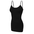 thumbnail image 3 of Essential Basic Women Basic Built In Bra Spaghetti Strap Cami Top Tank - 4 Pk Black Gray Hgray White, L, 3 of 7