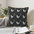 thumbnail image 6 of Fotbe Cartoon Rooster Pattern Velvet Decorative Throw Pillow Covers with Elegant Piping, Soft Plush Cushion Cover for Sofa, Bed, Car, Office-16"x16", 6 of 8