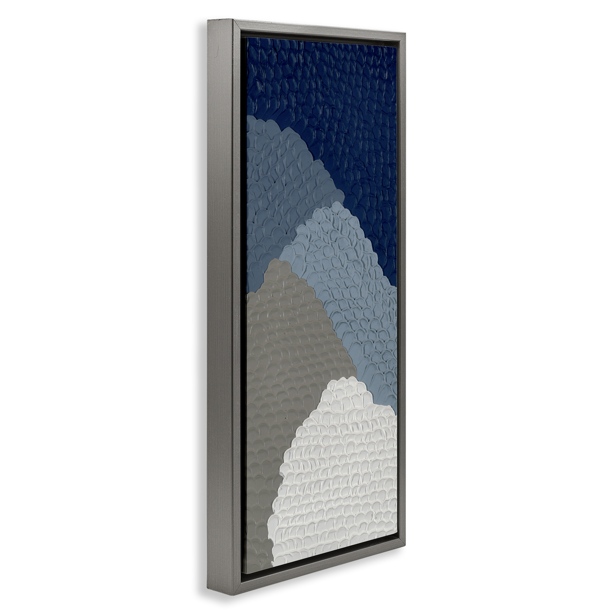 Stupell Industries Modern Abstract Forms Abstract Painting Gray Floater Framed Canvas Art Print Wall Art, 11 x 25