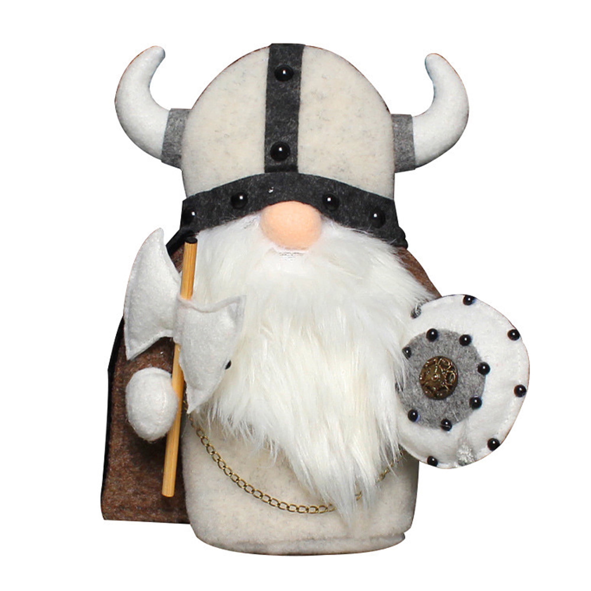 Tempura Gnome Gladiator Doll, Viking Gladiator Cotton Filling Horns Handmade Plush Tabletop