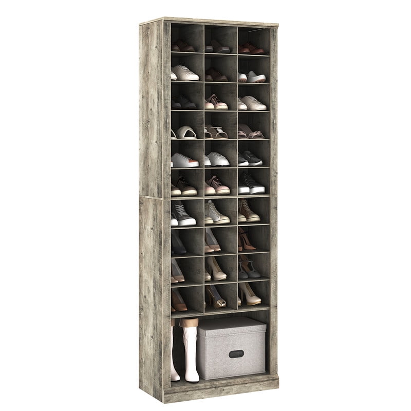 Hzuaneri 11-Tier Shoe Storage Cabinet, 31 Open Cubbie Shoe Storage  Organizer, Free Standing Space Saving Shoe Rack for Entryway, Closet,  Bedroom