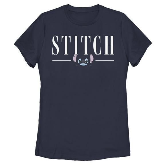 Womens Lilo & Stitch White Script Face T Shirt