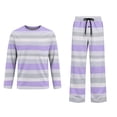 thumbnail image 4 of Stripes Pajama Set for Men ,Long Sleeve Top and Pants Sleepwear Set Soft Lounge Nightwear, 4 of 8