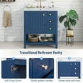 thumbnail image 4 of EUROCO 30" Bathroom Vanity with Ceramic Sink,Modern Bathroom Sink Cabinet with Open Shelf,Side Storage,2 Drawers Solid Wood Frame Bathroom Vanities, 4 of 8