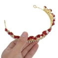 thumbnail image 3 of PBPBOX Flower Crown Wedding Headwrap Alloy Red Bridal Jewelry 1Pcs, 3 of 8