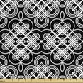 thumbnail image 1 of Trellis Sofa Upholstery Fabric by the Yard, Illustration of Flourishes and Squares with Stripes Vintage Feels, Decorative Fabric for DIY & Home Accents, 3 Yards, Charcoal Grey and White by Ambesonne, 1 of 4