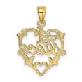 thumbnail image 4 of 14K Yellow Gold Charm Pendant Themed 20.9 mm 16.6 #1 Niece In Heart, 4 of 4