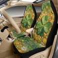 thumbnail image 3 of Xixirimido Car Seat Cover Set of 5 Pieces Front Seat Covers with Matching Seat Belt and Center Console Covers PU Leather Fits Most Vehicles, Green Shamrocks Coins, 3 of 8