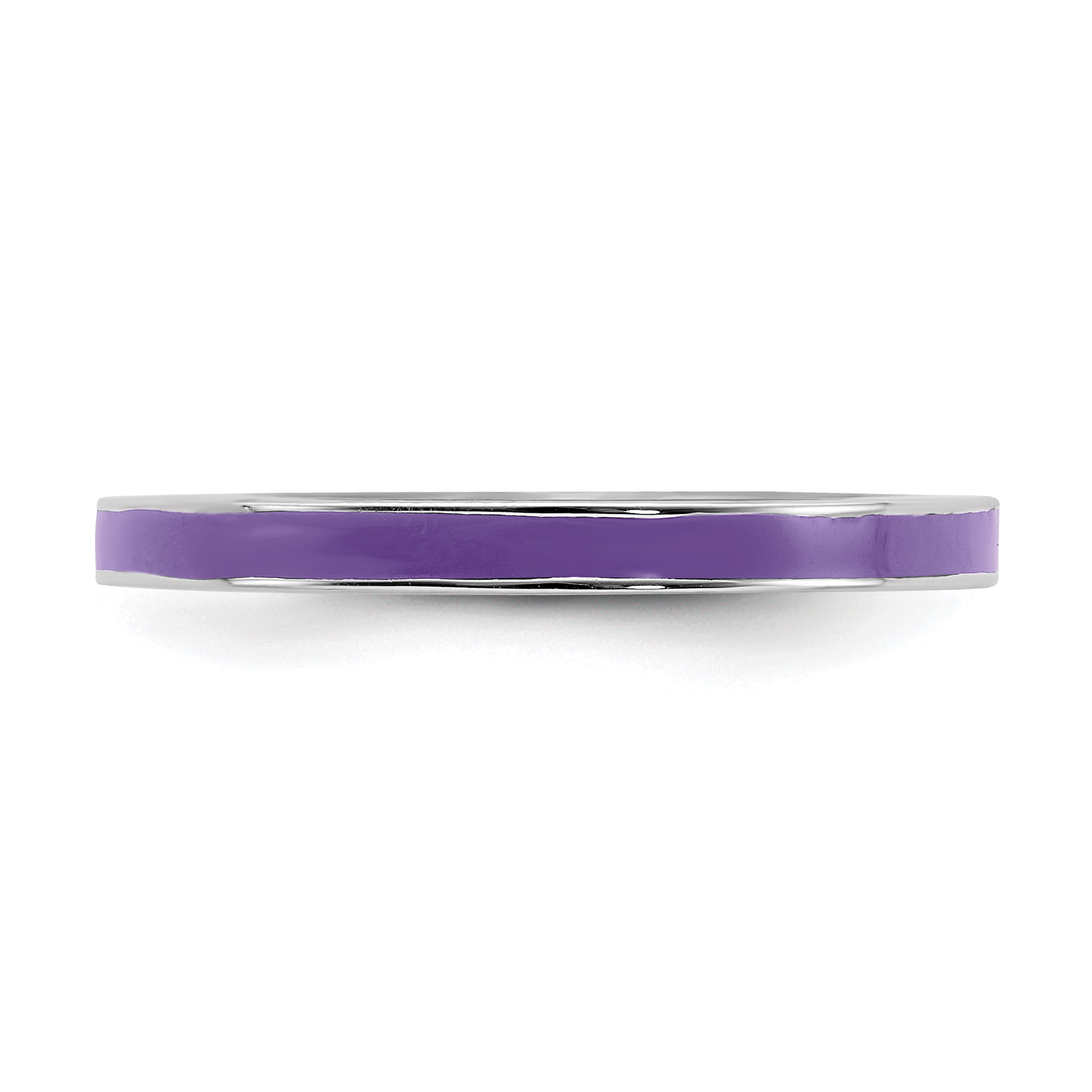 Sterling Silver Purple-Enameled 2.25mm Ring