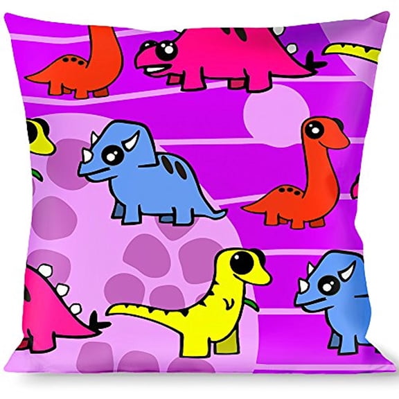 Buckle-Down Throw Pillow - Dinosaur Cartoon