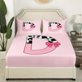thumbnail image 3 of Erosebridal Personalized Alphabet D Sheet Set Twin,Kawaii Initial Bedding Sets Twin Size,Lightweight Bed Sheets Twin,Teenager Bedroom Decor,3pcs, 3 of 7