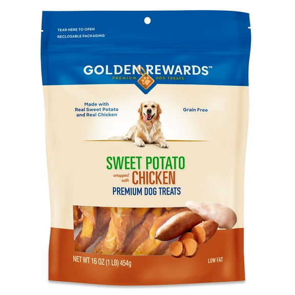 Golden Rewards Sweet Potato Wrapped with Chicken Dog Treats, 16 oz