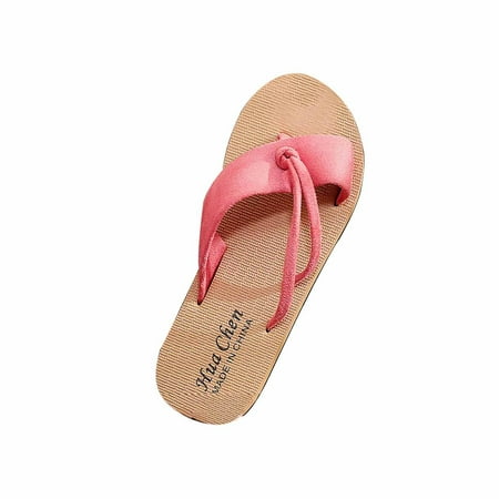 

Women s Flat Heels Comfortable Slippers Solid Color Strap Knotted Beach Sandals