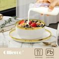 thumbnail image 4 of Ollieroo Kitchen Plates and Bowls Sets, 12 Pieces Porcelain Dinnerware Set for 4, Handmade Ceramic Dish Set wtih Gold Rim, White, Not Suitable for Microwave&Dishwasher&Oven, 4 of 9