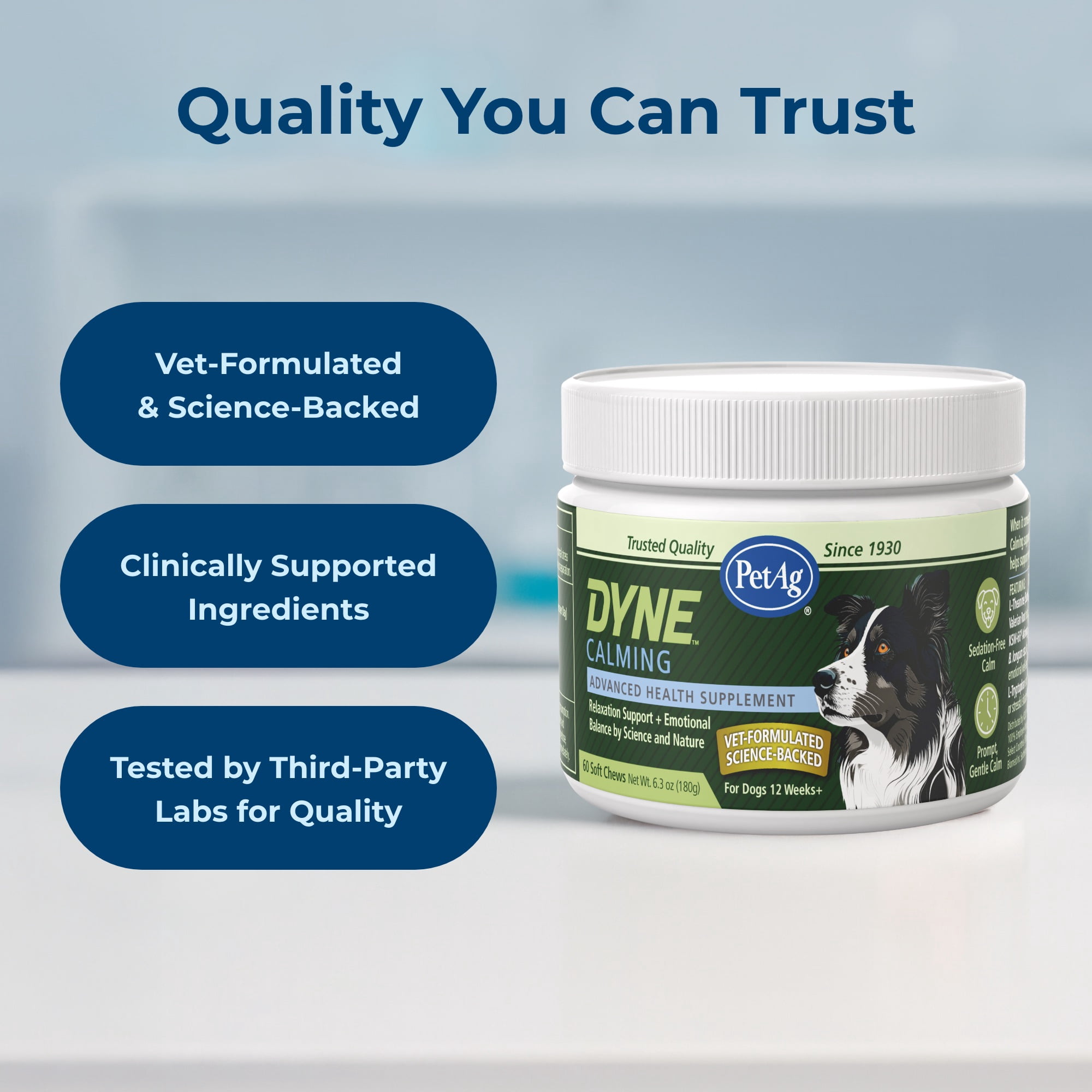 PetAg Dyne Soft Chews, Calming Supplement - 60 Chicken Liver Flavor Chews
