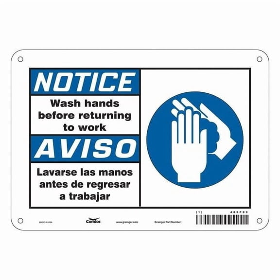 Condor Safety Sign,7 in x 10 in,Polyethylene 485P09