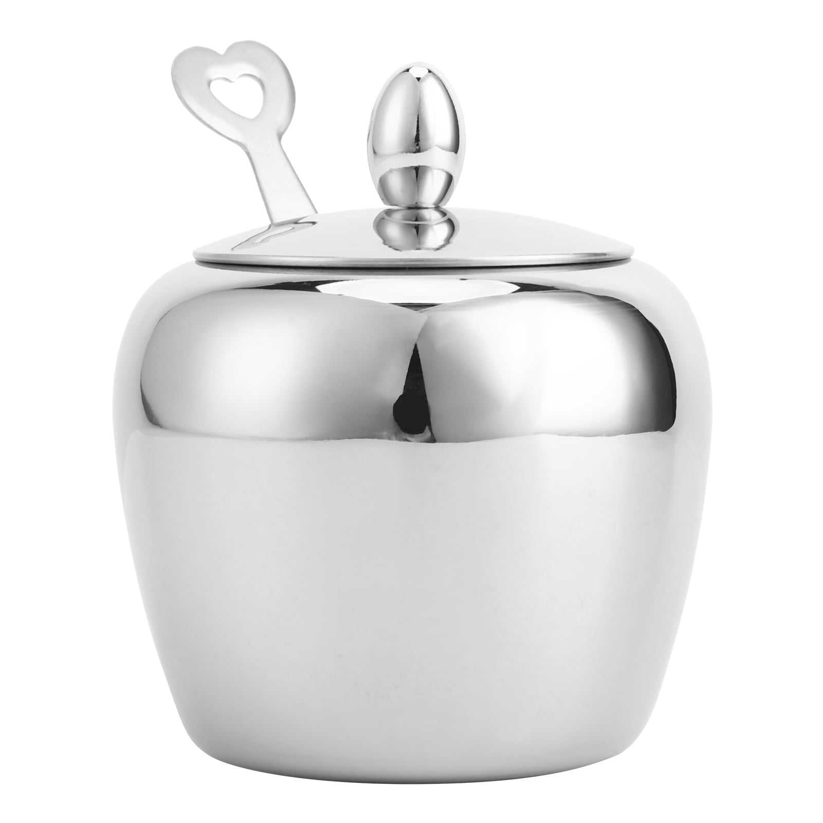 Stainless Steel Sugar Bowl With Lip Spoon Home Kitchen Salt Pepper Spices Bowl