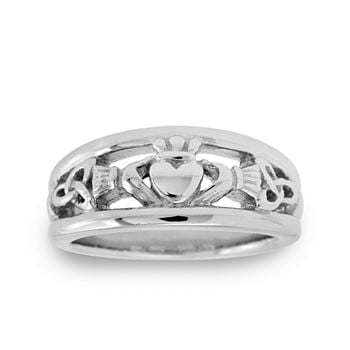 Claddagh stainless steel band