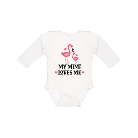 

Inktastic My Mimi Loves Me Flamingo Gift Girls Long Sleeve Baby Bodysuit