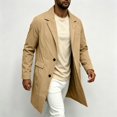 thumbnail image 7 of EANJE Mens Trench Coat Notched Lapel Single Breasted Long Windbreaker Jacket Lightweight Casual Classic Overcoat Khaki L, 7 of 7