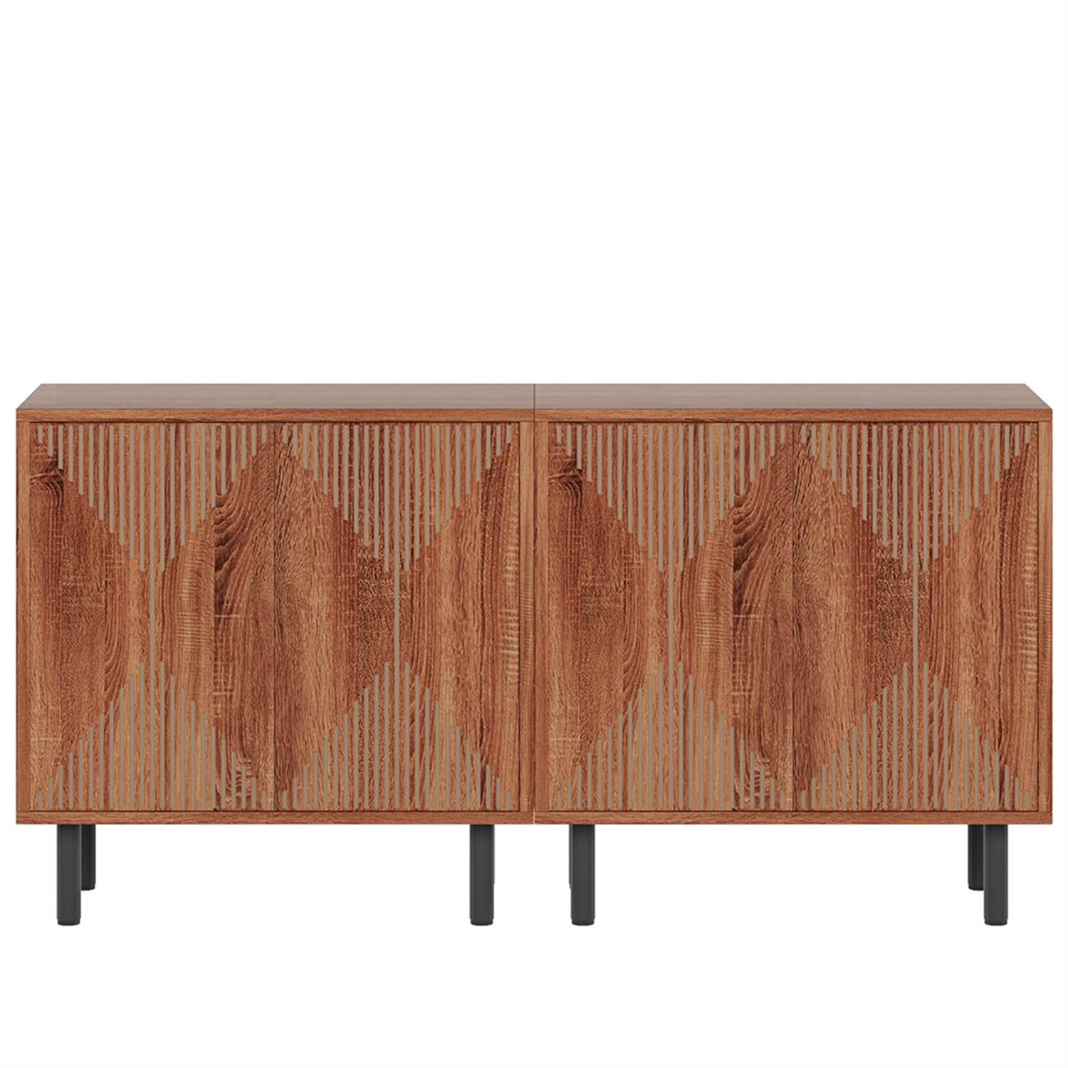 Demi Bonn 59" Sideboard Buffet Storage Cabinet, Modern Credenza Accent Cabinet with Doors, Console Coffee Bar for Kitchen Entryway Living Dining Room, Brown