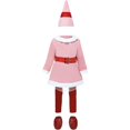 thumbnail image 4 of Disfraz de elfo de Navidad para niños, conjunto completo, ayudante de Papá Noel rosa, verde, para Año Nuevo 2024, 4 of 5