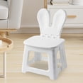 thumbnail image 1 of Taburete con escalón para niños, silla plegable, taburete de cocina con soporte trasero para jardín, dormitorio, hogar, senderismo, sala de estar Conejo, 1 of 8