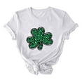 thumbnail image 4 of Jacenvly St. Patrick's Day Shirts for Women 2024 Fashion Short Sleeve Womens Tops Soft Cozy Crewneck Tshirt Ladies Saint Patrick's Day Printed T-Shirt With Round Neck And Top Green, 4 of 4