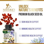 Black Cumin Seed Oil Capsules 1000mg - Premium Nigella Sativa Blackseed, Pure Natural Black Seed Oil & Antioxidant for Skin & Immune Support - Gluten Free, Bottled in USA Supplement - 120 Softgels
